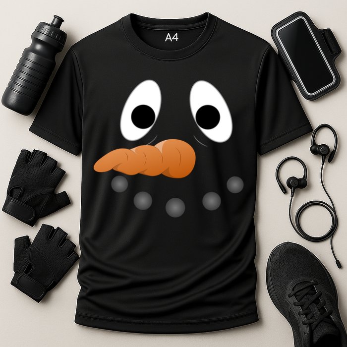 Funny Snowman Face Performance Shirt