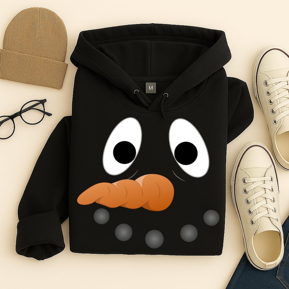 Funny Snowman Face Hoodie