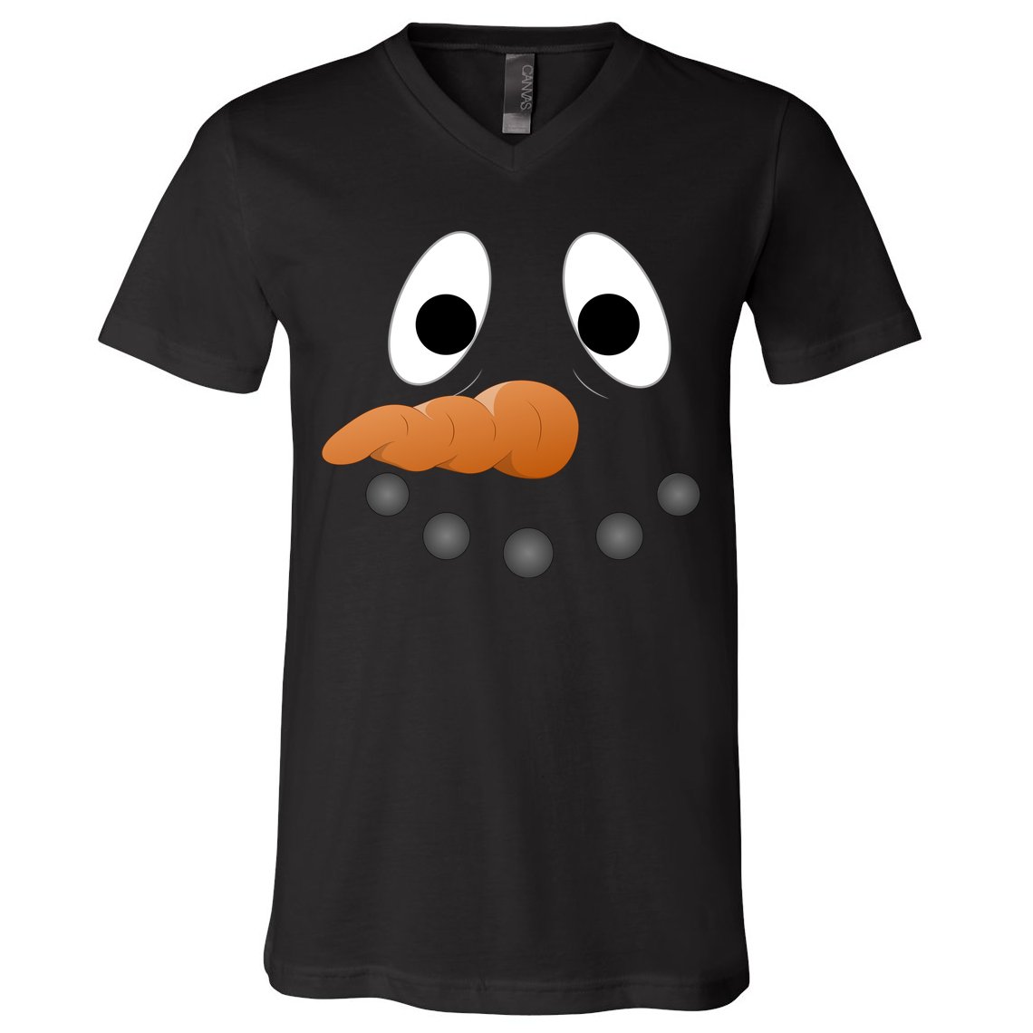 Funny Snowman Face V-Neck T-Shirt