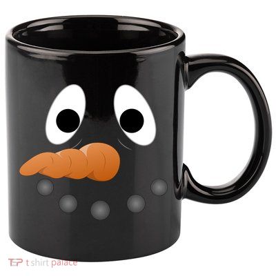 Funny Snowman Face 11oz C Handle Ceramic Mug