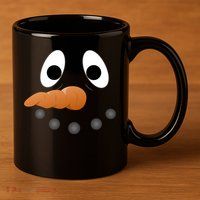 Funny Snowman Face 11oz C Handle Ceramic Mug