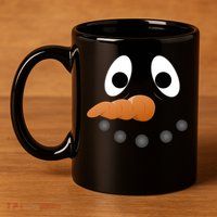 Funny Snowman Face 11oz C Handle Ceramic Mug