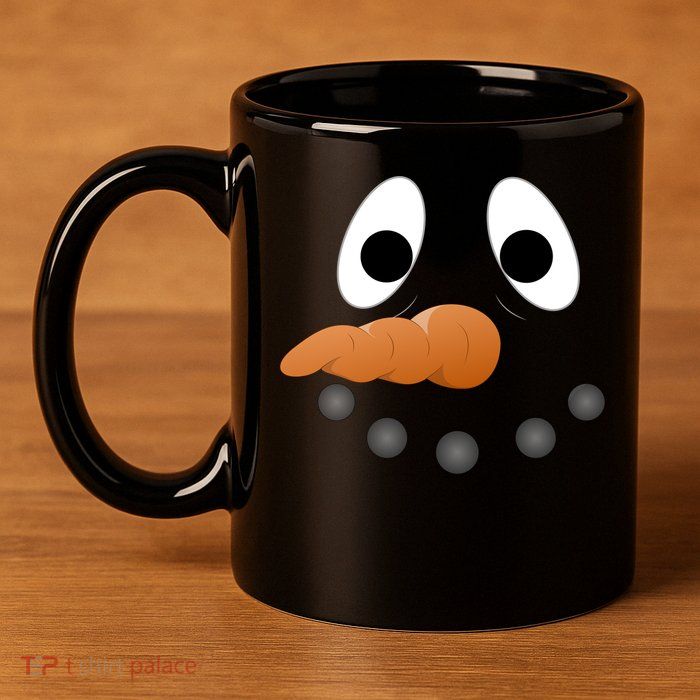 Funny Snowman Face 11oz C Handle Ceramic Mug