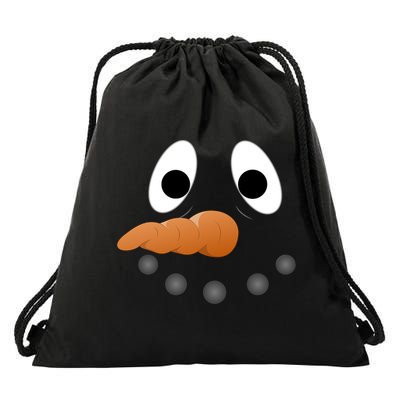 Funny Snowman Face Drawstring Bag