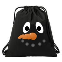 Funny Snowman Face Drawstring Bag