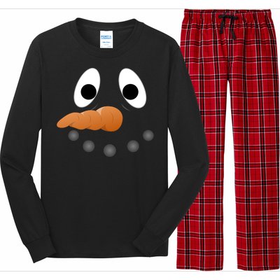 Funny Snowman Face Long Sleeve Pajama Set