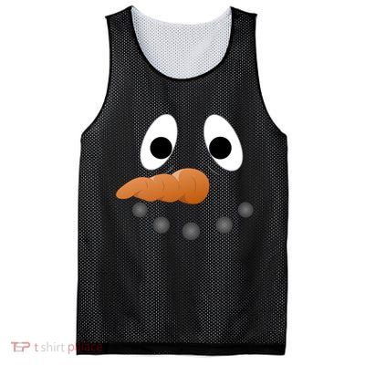 Funny Snowman Face Mesh Reversible Basketball Jersey Tank