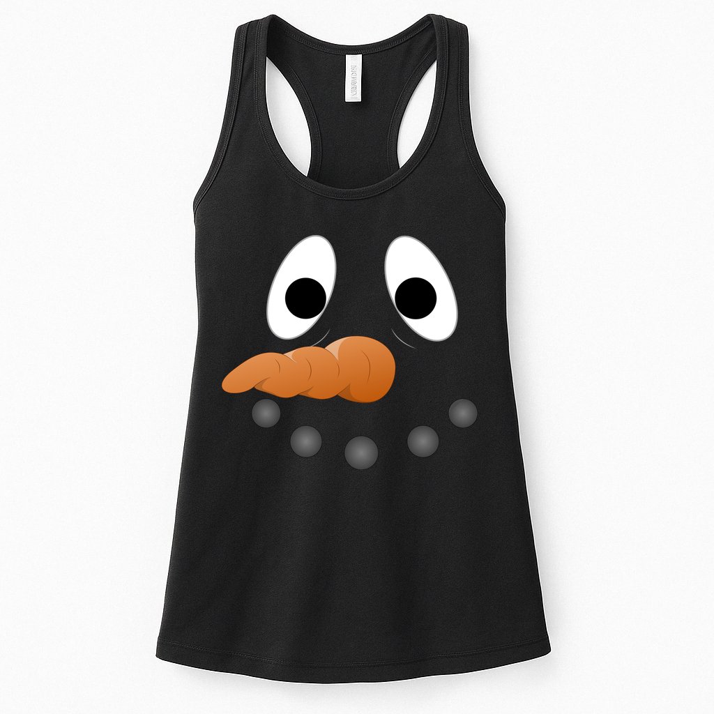 Funny Snowman Face Womens Tank Top
