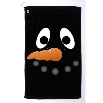 Funny Snowman Face Golf Towel