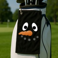 Funny Snowman Face Golf Towel
