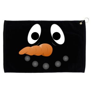 Funny Snowman Face Grommeted Golf Towel