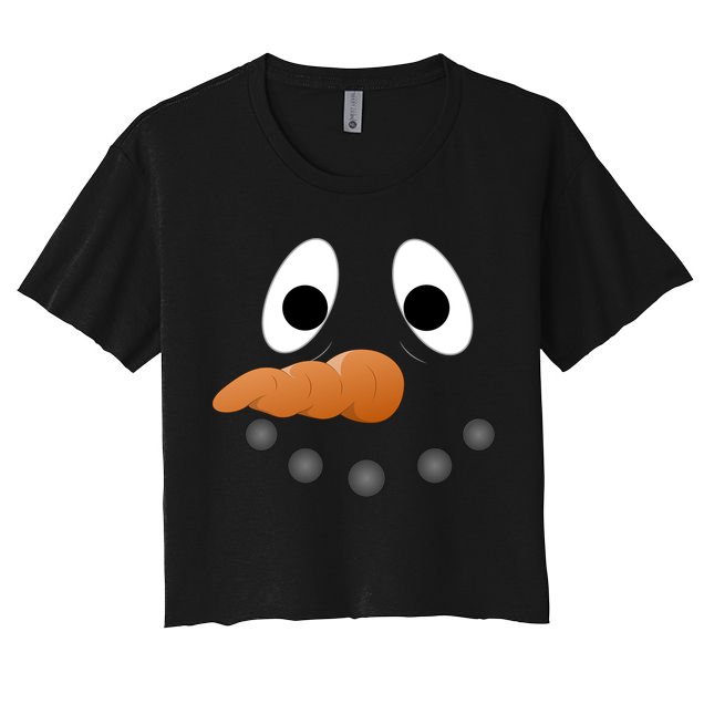 Funny Snowman Face Crop Top