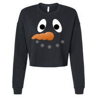 Funny Snowman Face Cropped Pullover Crew