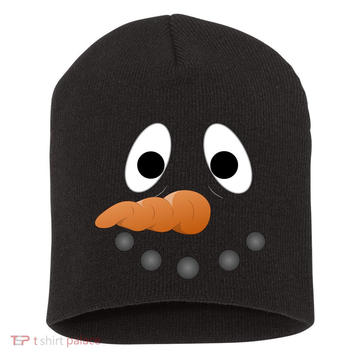 Funny Snowman Face Short Acrylic Beanie