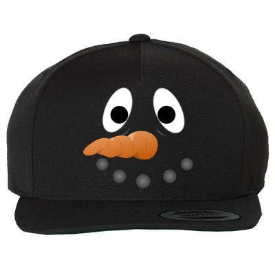 Funny Snowman Face Wool Snapback Cap