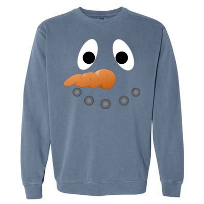 Funny Snowman Face Garment-Dyed Sweatshirt