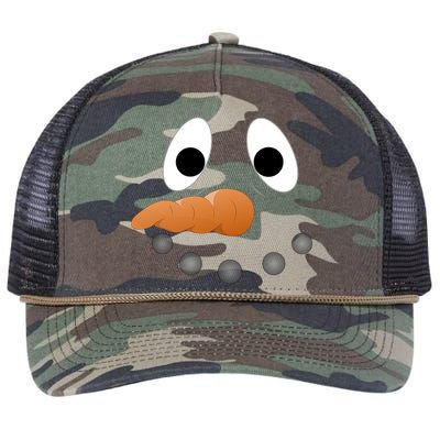 Funny Snowman Face Retro Rope Trucker Hat Cap