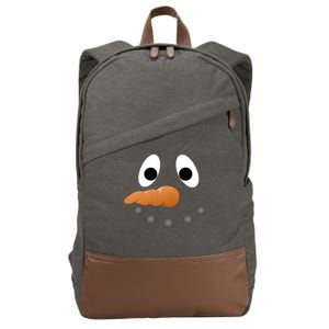 Funny Snowman Face Cotton Canvas Backpack