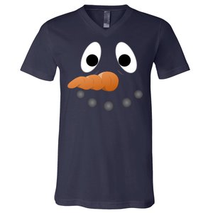 Funny Snowman Face V-Neck T-Shirt