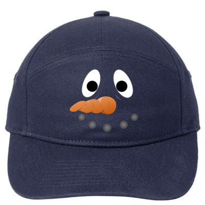 Funny Snowman Face 7-Panel Snapback Hat