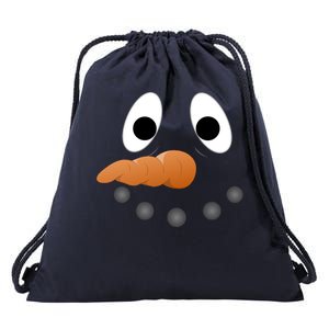 Funny Snowman Face Drawstring Bag