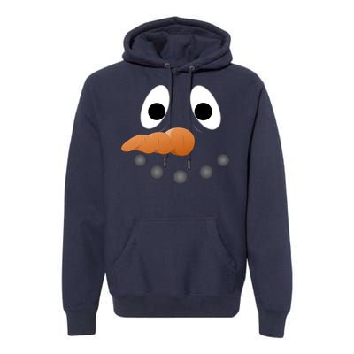 Funny Snowman Face Premium Hoodie