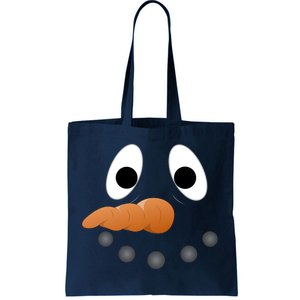 Funny Snowman Face Tote Bag