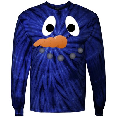 Funny Snowman Face Tie-Dye Long Sleeve Shirt