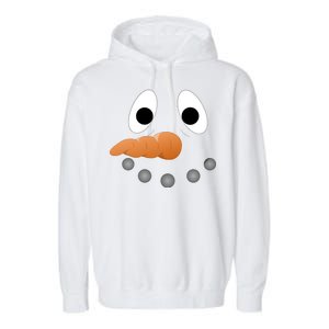 Funny Snowman Face Garment-Dyed Fleece Hoodie