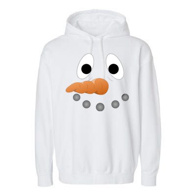 Funny Snowman Face Garment-Dyed Fleece Hoodie