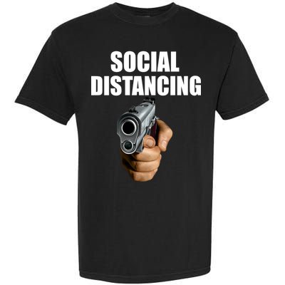 Funny Social Distancing Gun Garment-Dyed Heavyweight T-Shirt