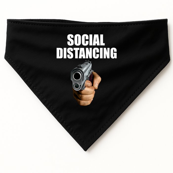 Funny Social Distancing Gun USA-Made Doggie Bandana