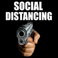 Funny Social Distancing Gun USA-Made Doggie Bandana