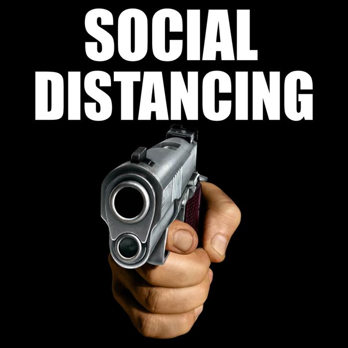 Funny Social Distancing Gun USA-Made Doggie Bandana