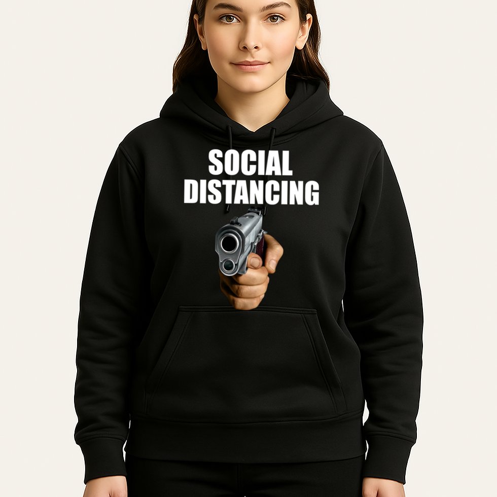 Funny Social Distancing Gun Hoodie