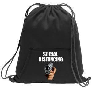 Funny Social Distancing Gun Sweatshirt Cinch Pack Bag