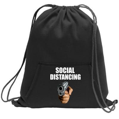 Funny Social Distancing Gun Sweatshirt Cinch Pack Bag