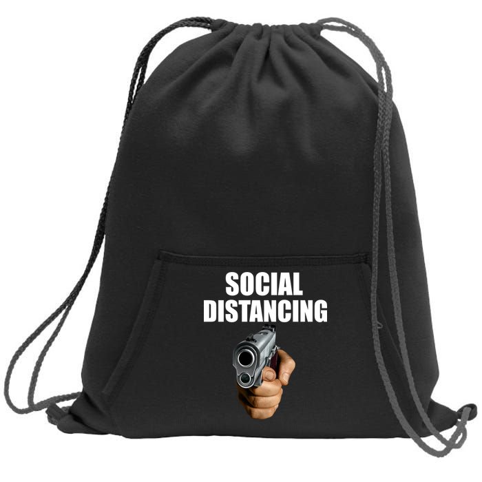 Funny Social Distancing Gun Sweatshirt Cinch Pack Bag