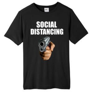 Funny Social Distancing Gun Tall Fusion ChromaSoft Performance T-Shirt