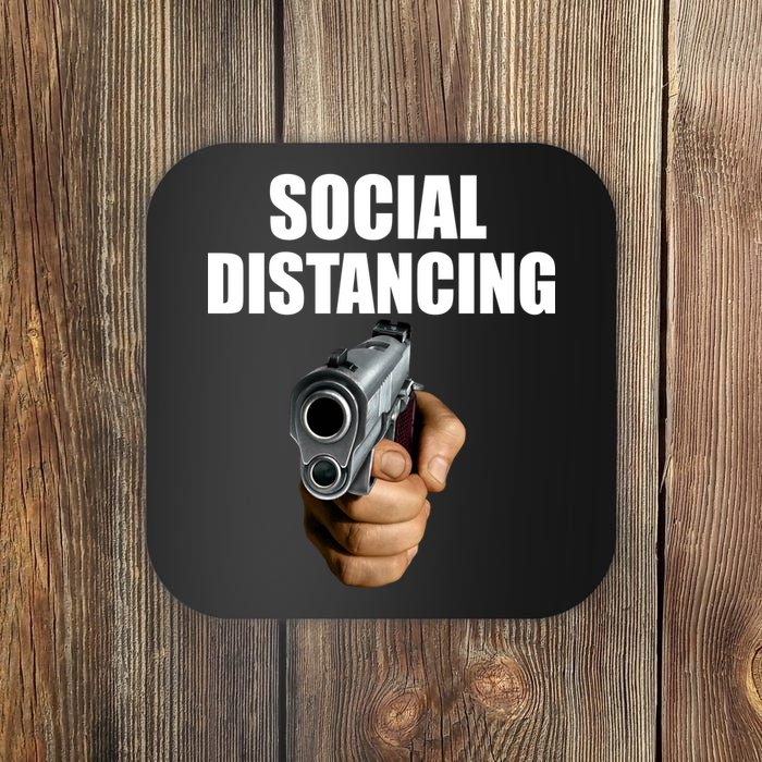 Funny Social Distancing Gun Coaster