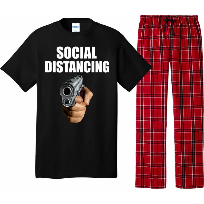 Funny Social Distancing Gun Pajama Set