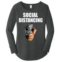 Funny Social Distancing Gun Women's Perfect Tri Tunic Long Sleeve Shirt