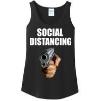 Funny Social Distancing Gun Ladies Essential Tank