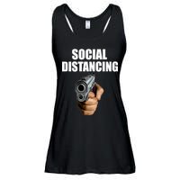 Funny Social Distancing Gun Ladies Essential Flowy Tank