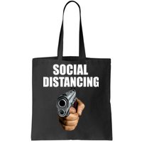 Funny Social Distancing Gun Tote Bag