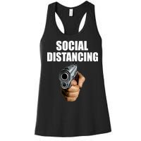 Funny Social Distancing Gun Women's Racerback Tank