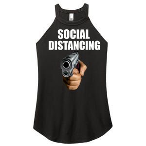 Funny Social Distancing Gun Women's Perfect Tri Rocker Tank