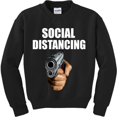Funny Social Distancing Gun Kids Sweatshirt