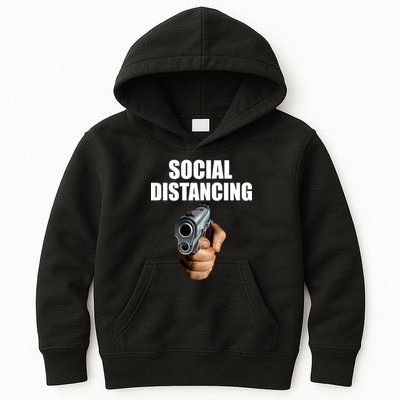 Funny Social Distancing Gun Kids Hoodie