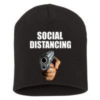 Funny Social Distancing Gun Short Acrylic Beanie